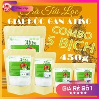 Combo 5 bịch trà túi lọc ATISO túi zip 450g (150 túi x 3g) - (Hoa, lá, rễ Atiso, cỏ ngọt & Hoa Nhài) -Dược Liệu Hồng Lan