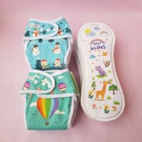 Combo 5 bỉm + 10 lót Tã vải, bỉm vải Mommykids siêu thấm, chống hăm Size M, L. Made in Việt Nam