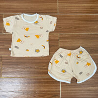 Combo 5 Bộ Thun Lạnh Cộc Tay cho bé Trai và bé Gái 5-16kg cao dưới 1m (0-3 tuổi)