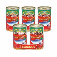 Combo 5 Cá trích xốt cà Sardines hộp 155g (5 Hộp)