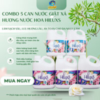 Combo 5 can nước giặt Hiluxs đậm đặc, an toàn cho em bé, trẻ sơ sinh, lưu hương bên lâu suốt ngày dài, visaan01