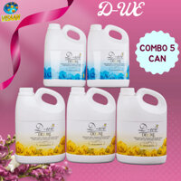 (COMBO 5 Can) Nước giặt xả D-WE (1700ml X5) (Giặt sạch mạnh mẽ, hương nước hoa, thơm dài lâu)