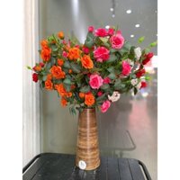Combo 5 Cành Hoa hồng Pháp giả cao cấp chiều cao 65cm cắm lọ hoa để bàn, trang trí phòng khách, decor nhà cửa.