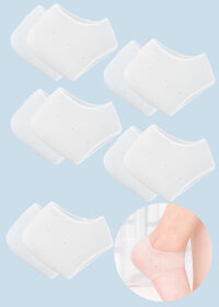 Combo 5 cặp vớ bọc gót chân silicone chống nứt nẻ chống bong tróc da và giúp làm hồng gót sen - buybox - BBPK685 - 5 cặp màu Trắng