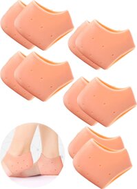 Combo 5 cặp vớ bọc gót chân silicone chống nứt nẻ chống bong tróc da và giúp làm hồng gót sen - buybox - BBPK685 - 5 cặp màu Da cam