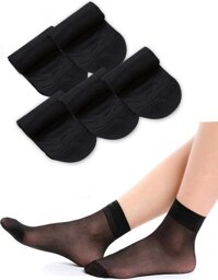 Combo 5 cặp vớ da mỏng tone màu thích hợp da Á Đông có cổ và mũi vớ dệt 2 lớp - buybox - BBPK28 - 5 cặp màu Đen