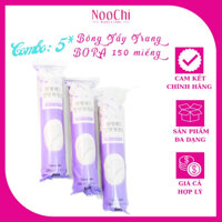 COMBO 5 cây Bông Tẩy Trang BORA 150 miếng - dạng tròn
