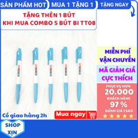 Combo 5 cây bút Kim Long TT08 giá rẻ và chất lượng bút bi xanh viết chữ đẹp cao cấp bút văn phòng đơn giản thanh lịch bút mực trơn viết nhanh đẹp mực xanh bút bi ngòi bấm thiên long 08 Phát Huy Hoàng