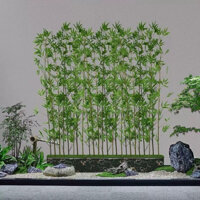 Combo 5 Cây Trúc Quân Tử Giả Trang Trí Nhà Cửa , Sân Vườn, Văn Phòng - Chiều Cao 1,5m