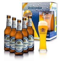 Combo 5 Chai Bia HefeWeissbier  - Weihenstephan 330ml + 1 ly thủy tinh