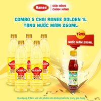 COMBO 5 chai dầu ăn RANEE GOLDEN 1 lít (1 lít/chai x 5 chai) tặng kèm nước mắm 12N 250ml