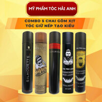 Combo 5 Chai Gôm Xịt Tóc Cao Cấp - Giữ Nếp Siêu Cứng, Khô Nhanh, Không Bết Dính KALANXUAN