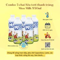 Combo 5 chai Sữa tươi thanh trùng Moo Milk 950ml