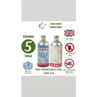 Combo 5 Chai Thuốc Diệt Muỗi PERMETHRIN 50EC Chai 1L Chính Hãng