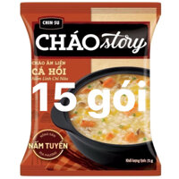 Combo 5 Chinsu Cháo Story cháo ăn liền Cá hồi Nấm linh chi nâu gói 71g