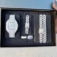 [COMBO 5] Combo nam gồm 1 đồng hồ, 1 dây chuyền, 1 lắc tay, 2 nhẫn đính đá kc cao cấp - D5