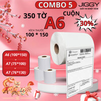 Combo 5 cuộn A6 (100x150) giấy in nhiệt tự dính cho đơn online. Chữ đậm nét. Bảo hành 6 tháng
