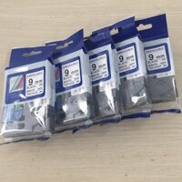 Combo 5 cuộn Nhãn TZ2-FX221 siêu dẻo - Chữ đen trên nền trắng 9mm - Hàng nhập khẩu