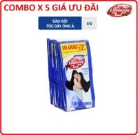 Combo 5 Dây Dầu Gội LIFEBUOY Tóc Dày & Óng Ả 6g x 12 Gói