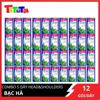 COMBO 5 dây Dầu Gội Head&amp;Shoulders Bạc hà