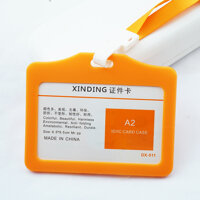 Combo 5 Dây Đeo Thẻ Kèm Vỏ Thẻ Cao Cấp Cho Học Sinh Sinh Viên Nhân Viên Văn Phòng Legaxi - Cam ngang