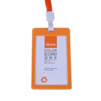 Combo 5 Dây Đeo Thẻ Kèm Vỏ Thẻ Cao Cấp Cho Học Sinh Sinh Viên Nhân Viên Văn Phòng Legaxi - Cam đứng