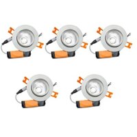 Combo 5 Đèn led âm trần đế xoay 5w