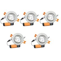 Combo 5 Đèn led âm trần đế xoay 5w
