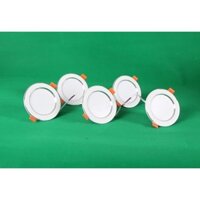 Combo 5 Đèn Led âm trần đổi màu 3w viền vàng, viền bạc, đèn mắt trâu, đèn phòng ngủ, đèn trang trí