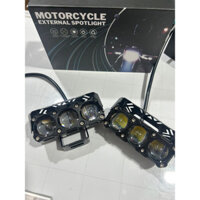 Combo 5 đôi đèn led bi mini 3 mắt tròn 2 chế độ sáng điện 12v/24v/48v