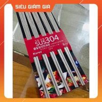 Combo 5 đôi đũa inox 304 Hàn Quốc cao cấp