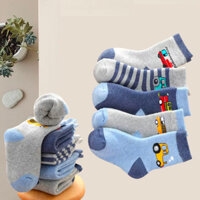 Combo 5 đôi tất cho bé nỉ lót lông dày dặn siêu ấm