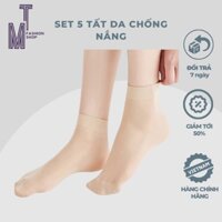 Combo 5 Đôi Tất Da Chống Nắng Cao Cổ Set 5 Đôi Tất Nude Siêu Dai Bảo Vệ Chân