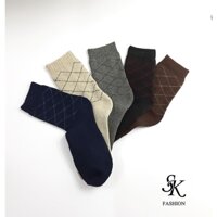 Combo 5 đôi tất  len lông cừu  họa tiết -tất nam lông cừu 71086