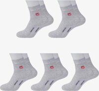 Combo 5 Đôi Tất Nam Vớ Nam Cổ Dài Sợi Cotton Cùng Màu - Ghi