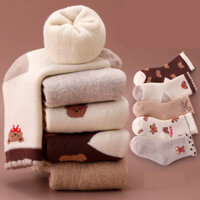 Combo 5 đôi tất nỉ lót lông dày dặn siêu ấm cho bé từ 0 tới 12 tuổi