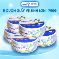 Combo 5 Giấy vệ sinh cuộn lớn 700g 2 lớp thương hiệu Nano, Mềm Mịn, Tiết Kiệm - Nano Tissue