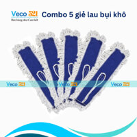 {Combo 5} Giẻ lau bụi khô {thay thế} 60cm, 90cm, 120cm Veco521 sợi cotton màu trắng thấm hút bụi tốt