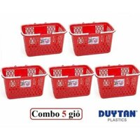 Combo 5 giỏ siêu thị Duy Tân, chính hãng nhựa Duy Tân