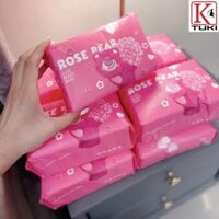 Combo 5 Gói - 250 Tờ Khăn Mặt Dùng 1 Lần, Khăn Mặt Khô Gấu Dâu Chất Liệu Bông Tự Nhiên Dày Dặn.