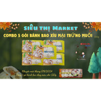 COMBO 5 GÓI BÁNH BAO XÍU MẠI TRỨNG MUỐI NHẬT VIỆT 300g (gói 6 cái 50g)