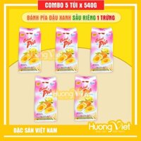 Combo 5 gói bánh pía 4 SAO đậu xanh sầu riêng 1 trứng 540gr, bánh pía Tân Huê Viên đặc sản Sóc Trăng