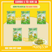 Combo 5 gói bánh pía kim sa Trà Xanh 480gr, bánh pía không sầu riêng Tân Huê Viên