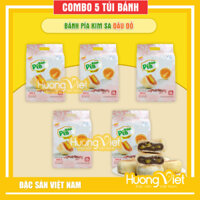Combo 5 gói bánh pía kim sa Đậu Đỏ 480gr, bánh pía Tân Huê Viên không sầu riêng