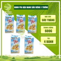 Combo 5 gói bánh pía Tân Huê Viên đậu xanh sầu riêng trứng muối 600gr, bánh pía 5 sao, đặc sản Sóc Trăng