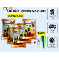 Combo 5 gói cám tổng hợp hiển bảo khánh sắc lông rực rỡ tặng xuyên chuối và thìa xúc cám