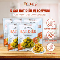 Combo 5 Gói Hạt Điều Vị Tomyum Đậm Đà Cay Cay Bổ Sung Canxi Ăn Vặt Ăn Nhẹ Healthy - Tặng 1 Gói Cùng Loại