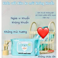 Combo 5 gói khăn ướt kháng khuẩn AIKO 100 tờ/gói không mùi - vệ sinh tay chân cho bé