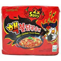 Combo 5 Gói Mì Cay Hàn Quốc 2X cực cay Samyang 140gr - Mì Ăn Liền Gà Cay ( 5gói x 140gr )