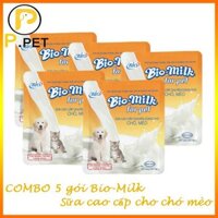 COMBO 5 gói sữa Bio-Milk - Sữa cao cấp cho chó mèo Bio-milk - P.Petshop